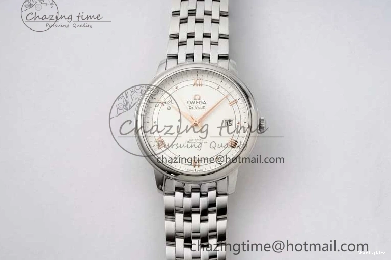 0503 Casual De Ville SS DIWF 1:1 Best Edition White Dial RG Markers on SS Bracelet MIYOTA 7847